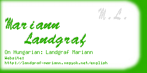 mariann landgraf business card